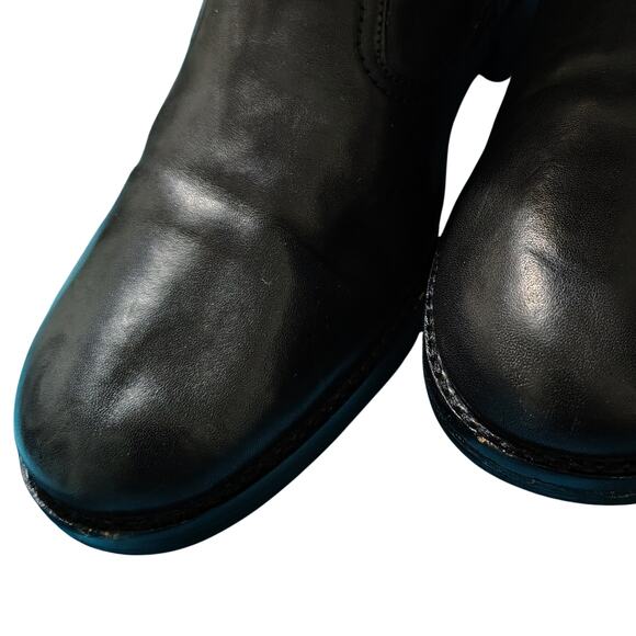 Coach Leather Whitley Tall Black Riding Boots Buckles Zipper Round Toe Size 10B - Picture 10 of 12